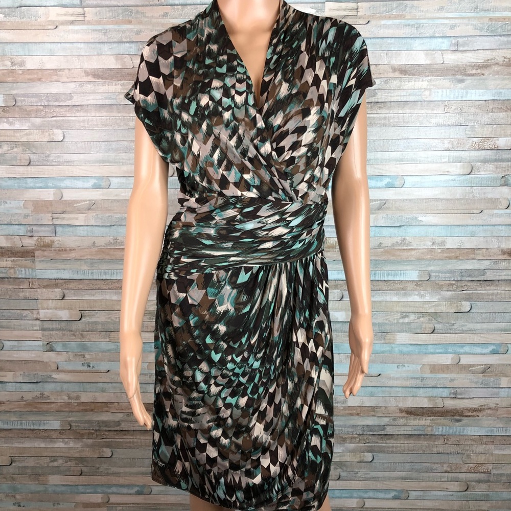 Dress Barn Multi-color Faux Wrap Dress